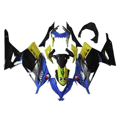 Shark Blue Yellow Fairing Kit For Kawasaki Ninja 300 EX300R 2013-2017 Bodywork — 第 1/4 张图片