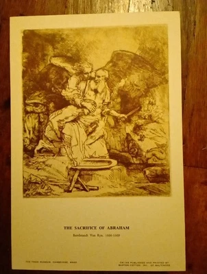Litografía de Rembrandt "El sacrificio de Abraham" Foto 1 de 4