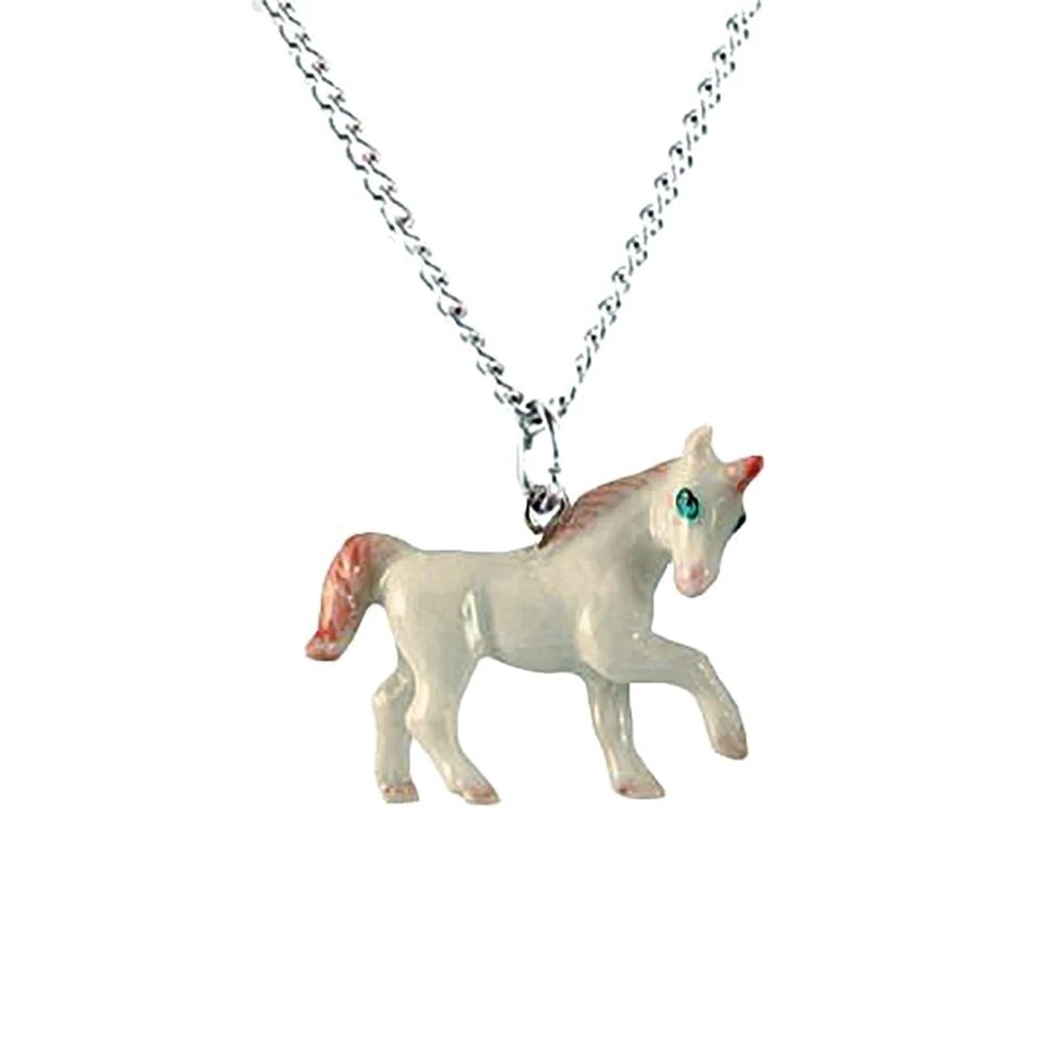 Joyería Little Critterz - Animal Unicornio Caballo Blanco - Colgante Joyería Porcelana Foto 1 de 1