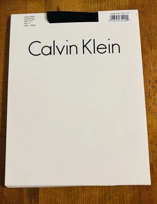 NUEVO Calvin Klein Negro Transparente Control Top Pantimedias Talla 3 Foto 1 de 4