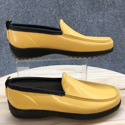 Botas Lands End Rain Duck para mujer 8 M amarillas sin cordones puntera informal cuña Foto 1 de 4