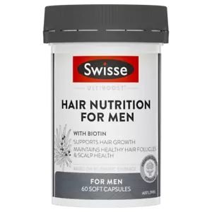 Swisse Ultiboost Hair Nutrition for Men 60 Capsules Supports Hair Growth - Picture 1 of 3