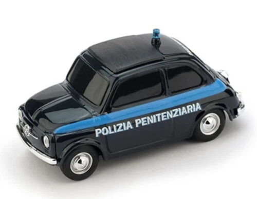 FIAT 500 CORPS SET  POLIZIA PENITENZIARIA NERO/AZZURRO 1/43 Brumm BR047 - Immagine 1 di 1