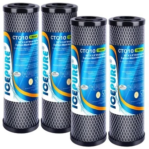 Whole House CTO Carbon Water Filter Cartridge 1 Micron 2.5" x 10" 4PCS - Picture 1 of 8
