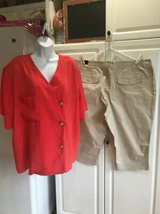 Neu Venezia Caprihose Übergröße 26 neutrale Farbe mit Sk&Company Shirt Gr. 20 - Bild 1 von 8