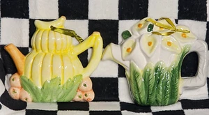SET OF 2: COUNTRY/FARMHOUSE/VINTAGE Garden-Theme Hand-Painted Wall Hangings - Picture 1 of 4