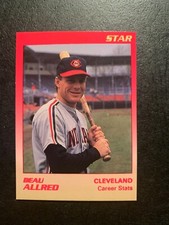 Beau Allred  1989 Star Co. Career Stats Card #9  Cleveland Indians