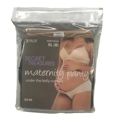 Pack de 2 bragas de maternidad Secret Treasures para mujer talla XL 8 confort bajo el vientre Foto 1 de 4