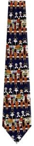 Men's Thanksgiving Day Pilgrims Neckties Ties Navy Blue- NWT - Picture 1 of 1