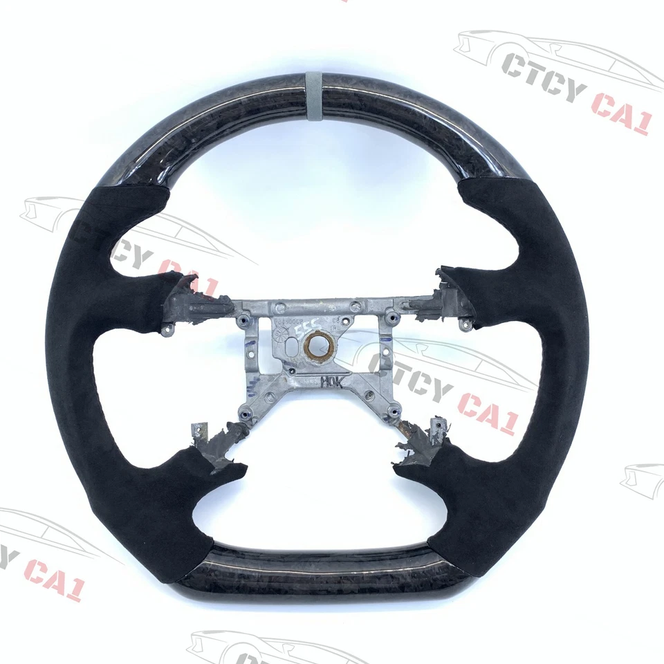 Volante de fibra de carbono forjado real personalizado para Ford Mustang 1999-2004 Foto 1 de 4