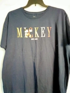 OFFICIAL DISNEY MICKEY MOUSE M I C K E Y Est. 1928 NAVY  MEN'S T-SHIRT Size 2XL - Picture 1 of 4