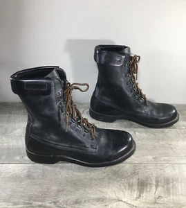 Vtg Combat Work Soft Toe 90s Punk Leather Motorcycle Biker Men’s Boots Size 10 - Picture 1 of 10