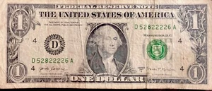 Ausgefallene Seriennummer 2017A $1.00 2s (52822226) - Bild 1 von 2