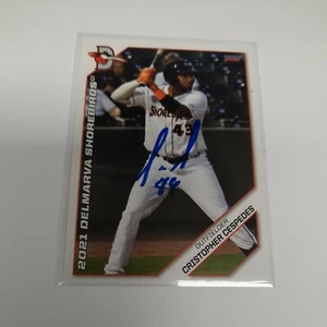 Tarjeta de béisbol autografiada Christopher Céspedes Delmarva Shorebirds Orioles 2021 - Imagen 1 de 2