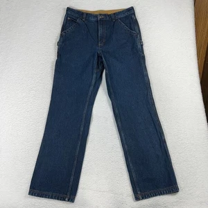 Duluth Trading Jeans Men 32x32 (32x31.5) Med Blue Relaxed Fit Carpenter Denim - Picture 1 of 12
