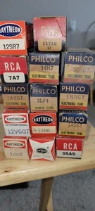 Lot of 14 Tubes In Boxes. Not Tested. See Photos. Lot D - Picture 1 of 6