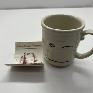 Longaberger Pottery Mug Woven Traditions # 30864 Green Mug 4”H x 3.5”W - Picture 1 of 7