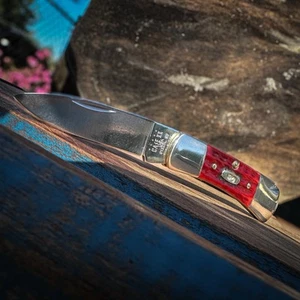 RARE CASE XX USA JIGGED RED BONE PREMIUM LOCKBACK KNIFE 1997 61225L SS (19466) - Picture 1 of 3
