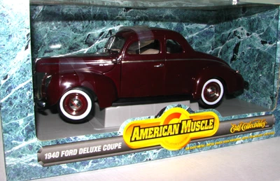 1/18 SCALE 1940 FORD DELUXE COUPE Burgundy Red ERTL AMERICAN MUSCLE - Image 1 of 4