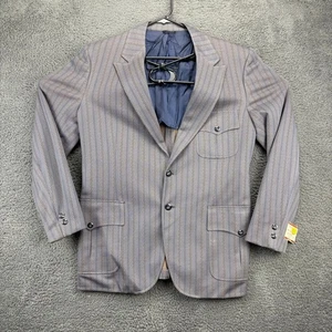 Vintage H Bar C Ranchwear Sport Coat Mens 42 Reg Blue Gray Herringbone Blazer - Picture 1 of 10