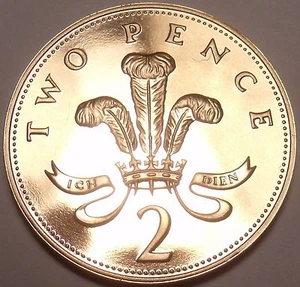 Super Cameo Proof Great Britain 1993 2 Pence~Welsh Plume~100,000 Minted~Free Shi - Picture 1 of 2