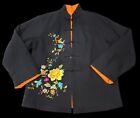 Jacket Floral Embroidery Traditional Chinese Reversible Jacket Mandarin Collar