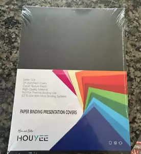 Houyee Letter Size Paper Binding Presentation Covers Un-Punched 50 Pack Black - Picture 1 of 2
