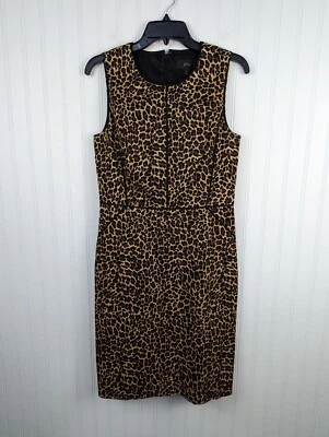 J. CREW  Leopard Print Sleeveless Pencil Sheath Dress Sleeveless Workwear Size 6 - Image 1 of 4