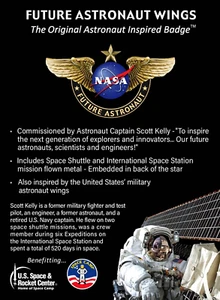 FUTURE ASTRONAUT WINGS -FLOWN METAL-NASA-SCOTT KELLEY SHUTTLE ISS Bronze PIN - Picture 1 of 7