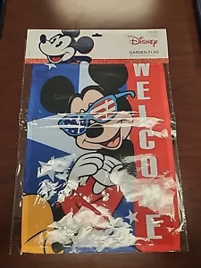 Brand New - Disney Garden Flag 12.5" x 18" Patriotic Mickey “Welcome” - Picture 1 of 2