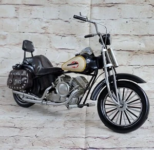 Handmade Indian Motorcycle 1:8 Tinplate Antique Style Metal Model Superb Artwork - Picture 1 of 6