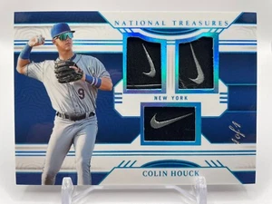 2024 Panini National Treasures Colin Houck #43 1/1 Triple Nike Swoosh Logo Patch - Picture 1 of 11