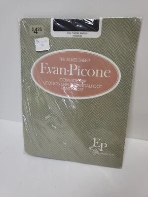 Nuevo Pantimedias De Colección Evan Picone Control Top Sandalia Gris Franela Medianas EE. UU. Foto 1 de 4