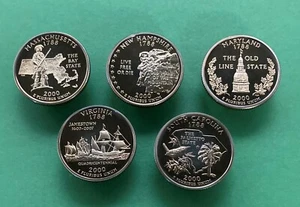 2000 S Proof State Quarter Set Gem DCam  5 Coins CN-Clad - Picture 1 of 3