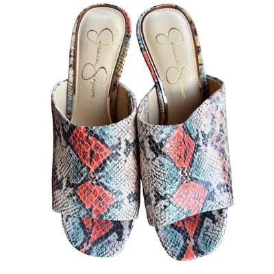 NUEVAS Sandalias de Cuña Jessica Simpson Estampado de Serpiente Shantelle - 6.5M Foto 1 de 4