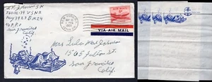 USA Military Navy 1951 ILLUSTRATED Cover with Letter. Korean War Period. USNR - Picture 1 of 4