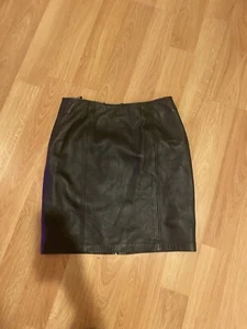 Croft And Barrow Leather Skirt Black Size 10 Business Classic - Picture 1 of 7