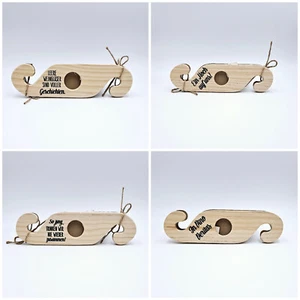 Gilde Holz Weinflaschen-/Gläserhalter Naturfarben Sprüche Geschenk Accessoir - Bild 1 von 9