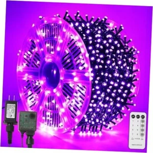  1000 LED Halloween String Lights, 328 FT Green Wire LED Decorative Purple - Picture 1 of 7