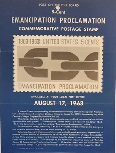 1963 5 Cent Emanzipationsproklamation Briefmarke FDC Stamp Poster - selten - Bild 1 von 1