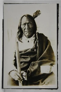 1920s NATIVE AMERICAN SIOUX INDIAN CHIEF AMERICAN HORSE REAL PHOTO POSTCARD RPPC - Picture 1 of 2