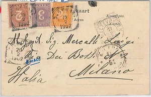 56230 - INDIAS HOLANDESAS Indonesia - HISTORIA POSTAL: MALANG Postal a ITALIA 1902 - Imagen 1 de 2