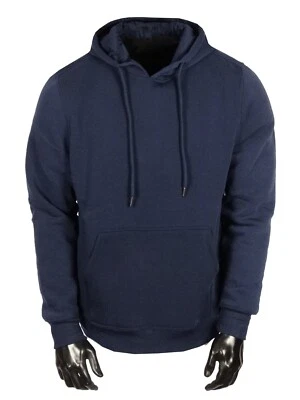 Hoodie Pullover Navy Blue Jacket Fleece Pull-Over Kangaroo Pocket SLIM FIT Hoody - Image 1 of 3