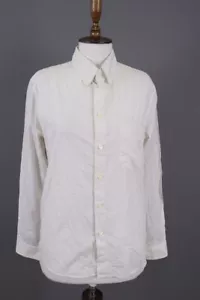 APC White Pinstripe Button Down Long Sleeve Shirt Top Size M - Picture 1 of 15