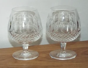Pair Of Waterford Crystal Colleen Brandy Balloon Glasses 5.25" tall Gothic Stamp - Picture 1 of 5