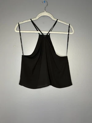 Sexy camiseta sin mangas Forever 21 recortada halter para mujer M negra de gasa fluida sin mangas Foto 1 de 4
