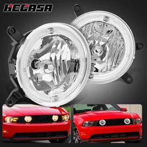 HECASA LED Halo Fog Lights Driving Lamps w/Bulbs For Ford Mustang GT 2005-2009 - Picture 1 of 23