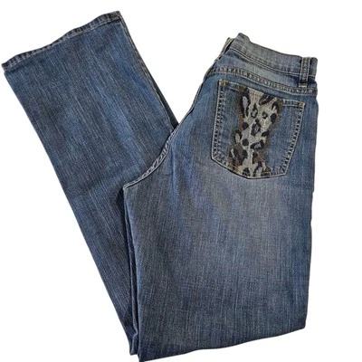 Jeans Zena Talla 10 Bolsillos Embellecidos Elásticos 5 Bolsillos Medio Lavado/Levantamiento Foto 1 de 4