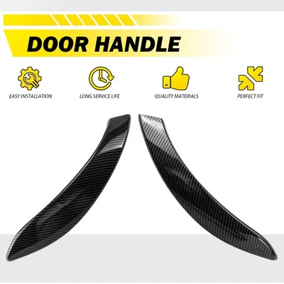 2x Cubierta de manija de puerta interior de fibra de carbono para BMW Serie 3 F30 F31 2013-2018 Foto 1 de 4