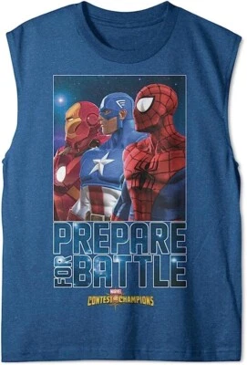 Marvel Comics Boys Prepare for Battle Muscle Tank Top Blue XL  Big Kids - Image 1 of 4